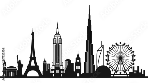 Skyline silhouette city urban travel