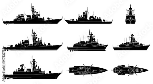 Modern Guided Missile Frigate Naval Illustration