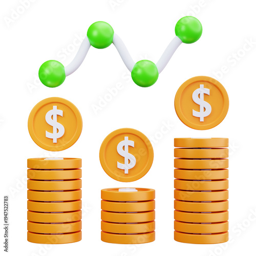 Financial Growth Money Infographic 3D Illustrations