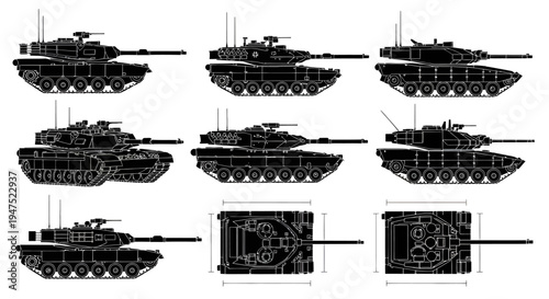 Modern Main Battle Tank Technical Illustration