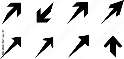 Collection of black arrows pointing in various directions