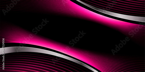 Abstract background vector illustration featuring bright rainbow color waves and glowing 3D motion lines over a dark technology space backdrop with a curved blue light pattern texture