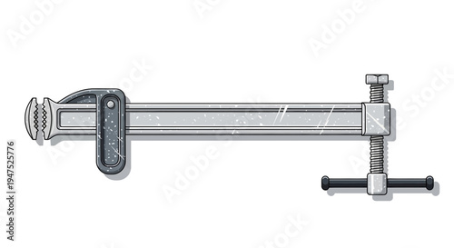 Adjustable pipe wrench tool isolated on white background