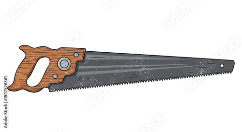 Vintage Hand Saw with Wooden Handle