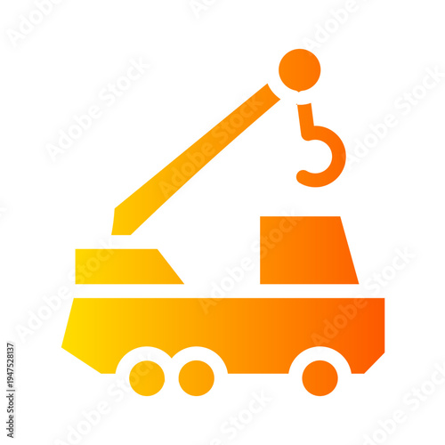 crane truck gradient icon