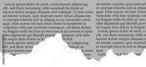 Newspaper Ripped Paper Sheet For Scrapbook Design