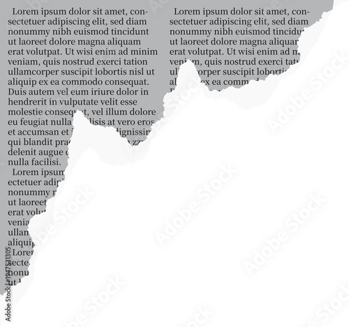 Torn Paper Cutout With Old Newspaper Page Effect