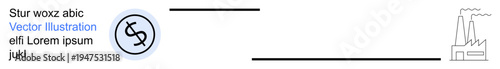 Environmental impact, corporate sustainability, economic loss, industrial emissions, pollution crisis, climate change. Broken dollar symbol near factory emissions. Environmental impact and economic