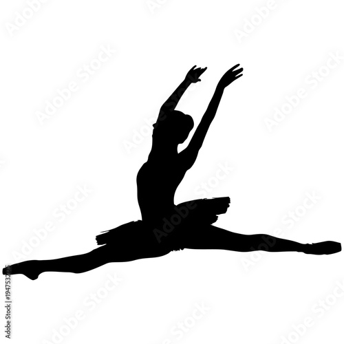 A gymnast in a split position with arms raised isolated on transparent background, Vector