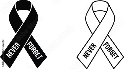 Never forget awareness ribbons Vector