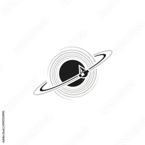 Saturn planet with rings illustration.