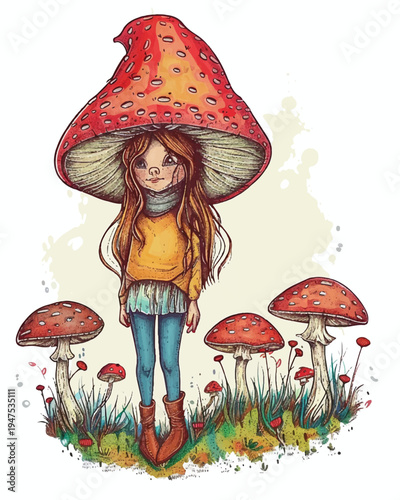 little girl in a red hat