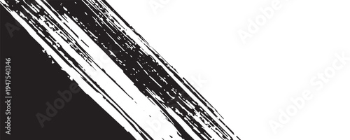 Minimalist Black Brush Strokes on White Canvas