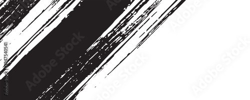 Minimalist Black Brush Strokes on White Canvas