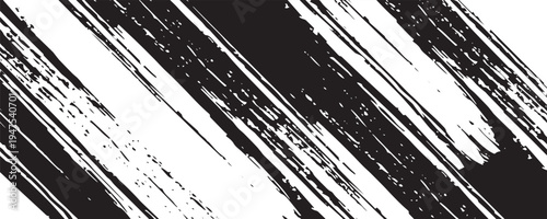 Minimalist Black Brush Strokes on White Canvas