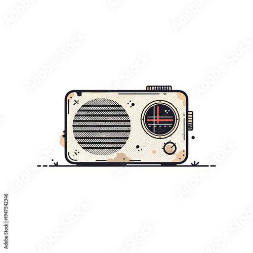 Vintage Transistor Radio Illustration