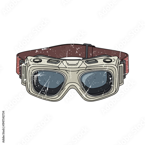 Retro futuristic goggles with textured strap