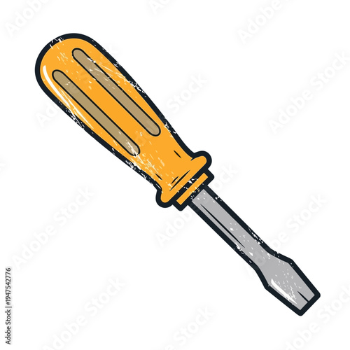 Screwdriver tool, hand tool, DIY, repair, maintenance, isolated on white background