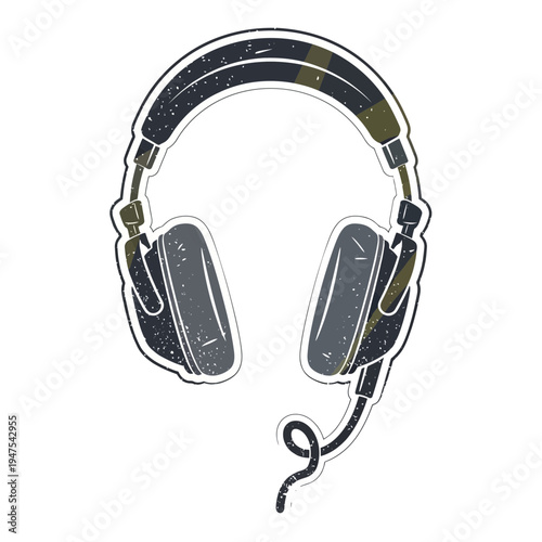 Vintage Headphones with Textured Design