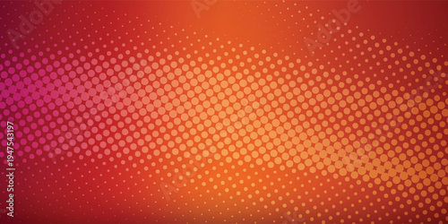 Abstract background with vibrant red and orange halftone particle waves eps10