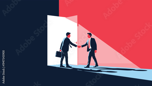 Two businesswomen in suits run quickly in a relay race while passing a baton and a torch against a clean white background for team speed.