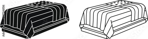 Butter Dish Icon Set Vector Illustration