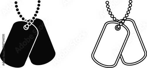 Dog tags military identification Vector