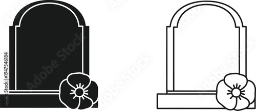 Tombstones and flowers Vector