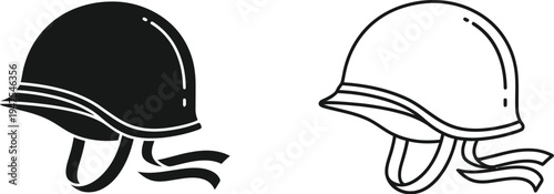 Black and white motorcycle helmets Vector