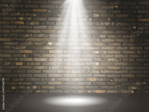 Empty Room with Textured Wall, Floor, and Spotlights