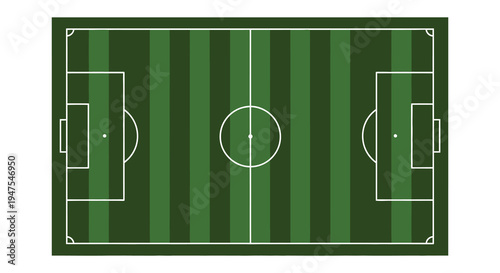 Aerial view of a green soccer field with white lines a minimalist illustration silhouette high quality