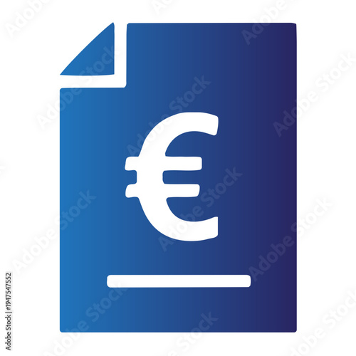Euro financial document icon in blue, representing efficient money flow and fiscal clarity, with the refreshing promise of a tropical outlook