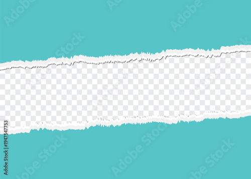 Torn paper set vector design, Ripped torn paper illustration vector background.Torn, ripped torn design, pieces of horizontal black paper with soft shadow squared background.