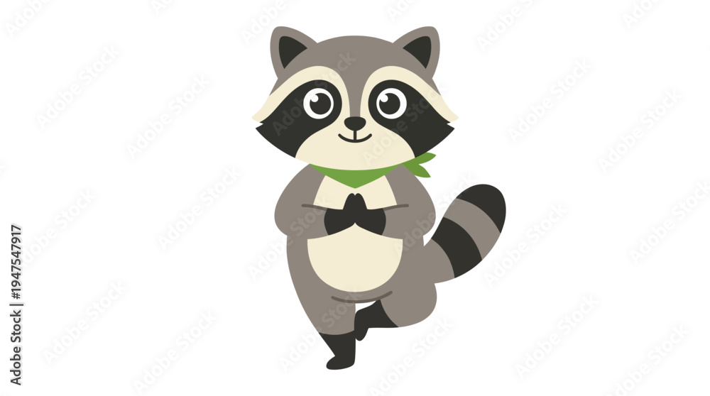Obraz premium Raccoon doing yoga pose