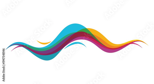 Colorful flowing abstract waves create a dynamic and artistic visual representation a silhouette high quality