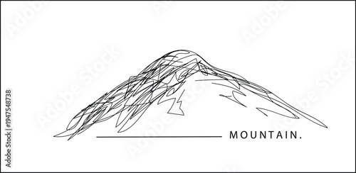 Stylized Mountain Sketch Decorative Illustration