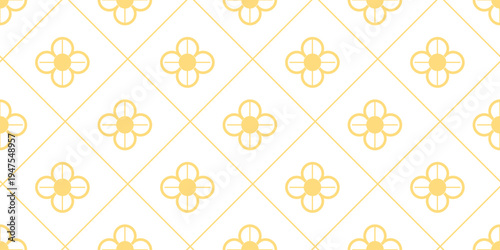 Abstract Flower Ornament Seamless Pattern Vector
