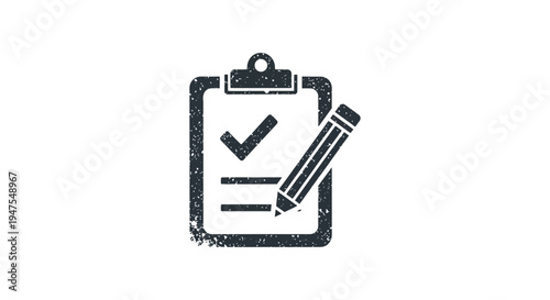 Clipboard checklist with check mark and pencil icon