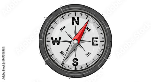 Compass on white background