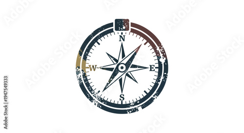 Vintage Compass Rose Navigation Icon