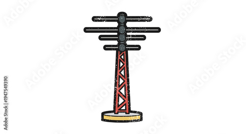 Vintage Radio Tower Illustration