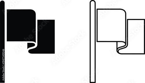 Flags on poles icons Vector