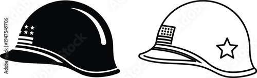 American football helmets with patriotic symbols Vector