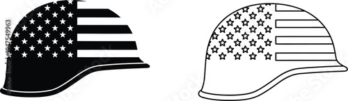 American flag hard hat patriotic construction worker helmet Vector