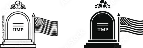 Tombstone flag icons Vector