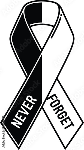 Never forget ribbon awareness symbol Vector