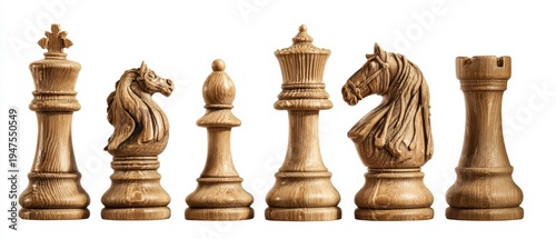 Wallpaper Mural The Wooden Chess Pieces Arranged in a Row Highlighting Carved Detail and Classic Design Torontodigital.ca