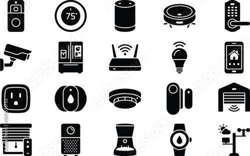 Smart home devices and gadgets vector illustration graphic design