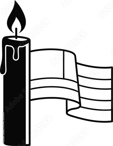 Candle flame light Vector