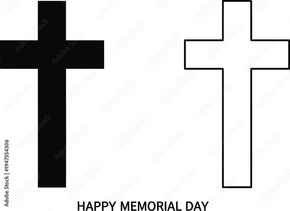 Fototapeta premium Happy memorial day crosses Vector